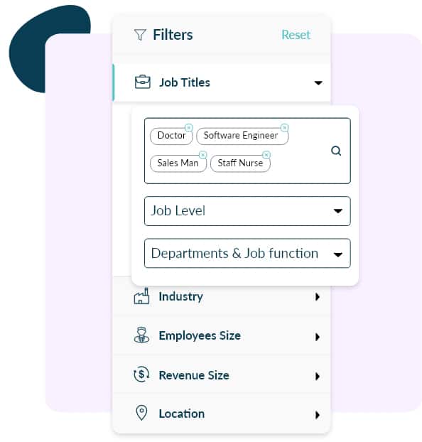 find contacts using ReachStream's key filter feature