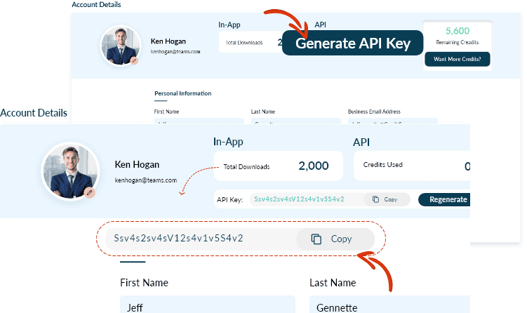 Sign up to ReachStream to generate unique API key.