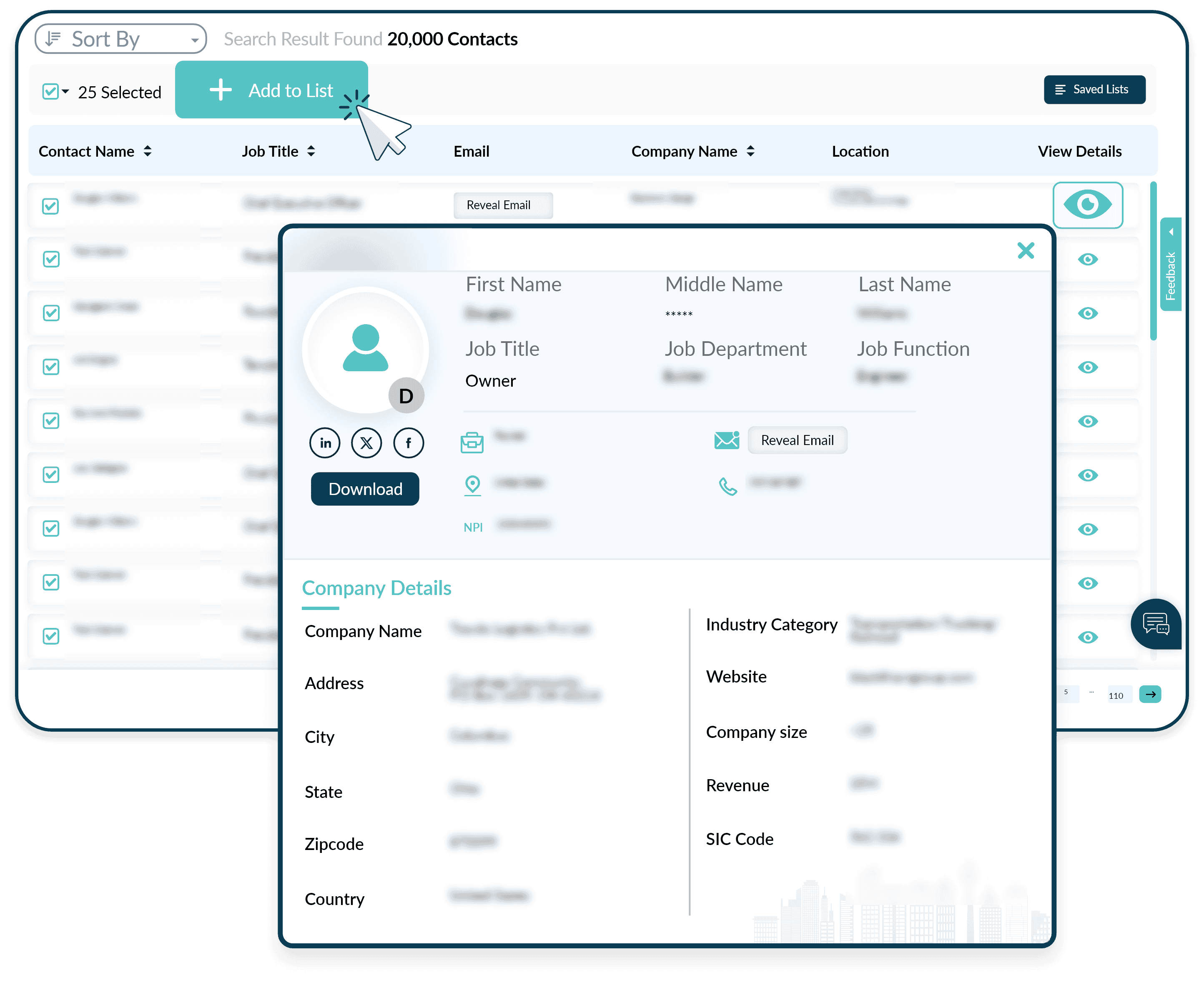 View Profile And Create List