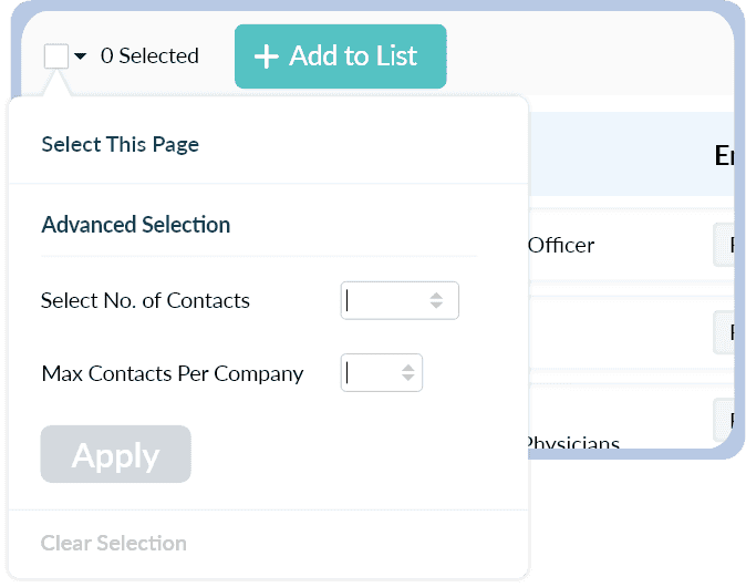 Select Numbers of Contacts