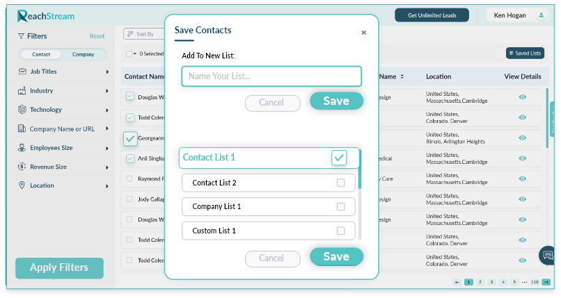 Save List Overview