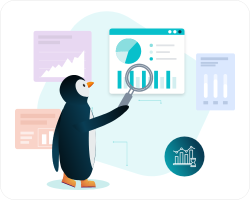 examining data charts, illustrating data utilization challenges