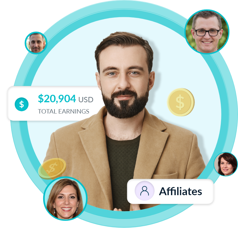 Reachstream Affiliate Program Dashboard With Earnings And User Profiles