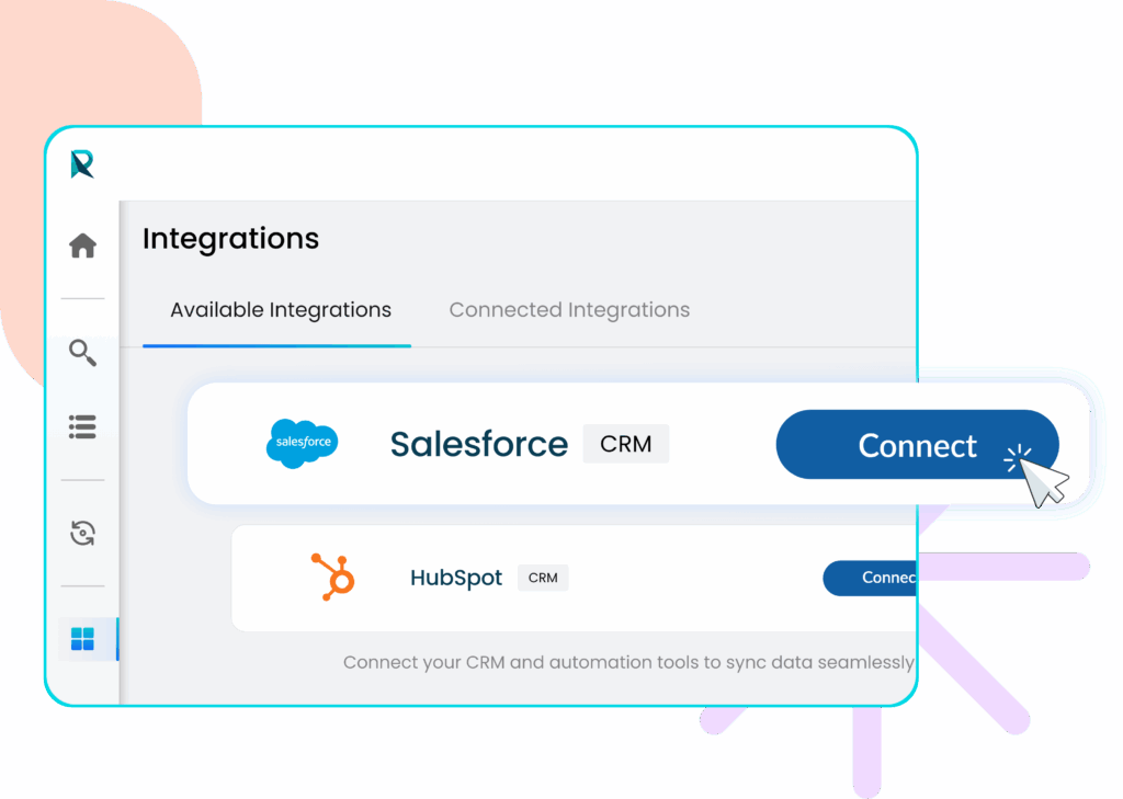 Access The Integrations Section In Reachstream Dashboard