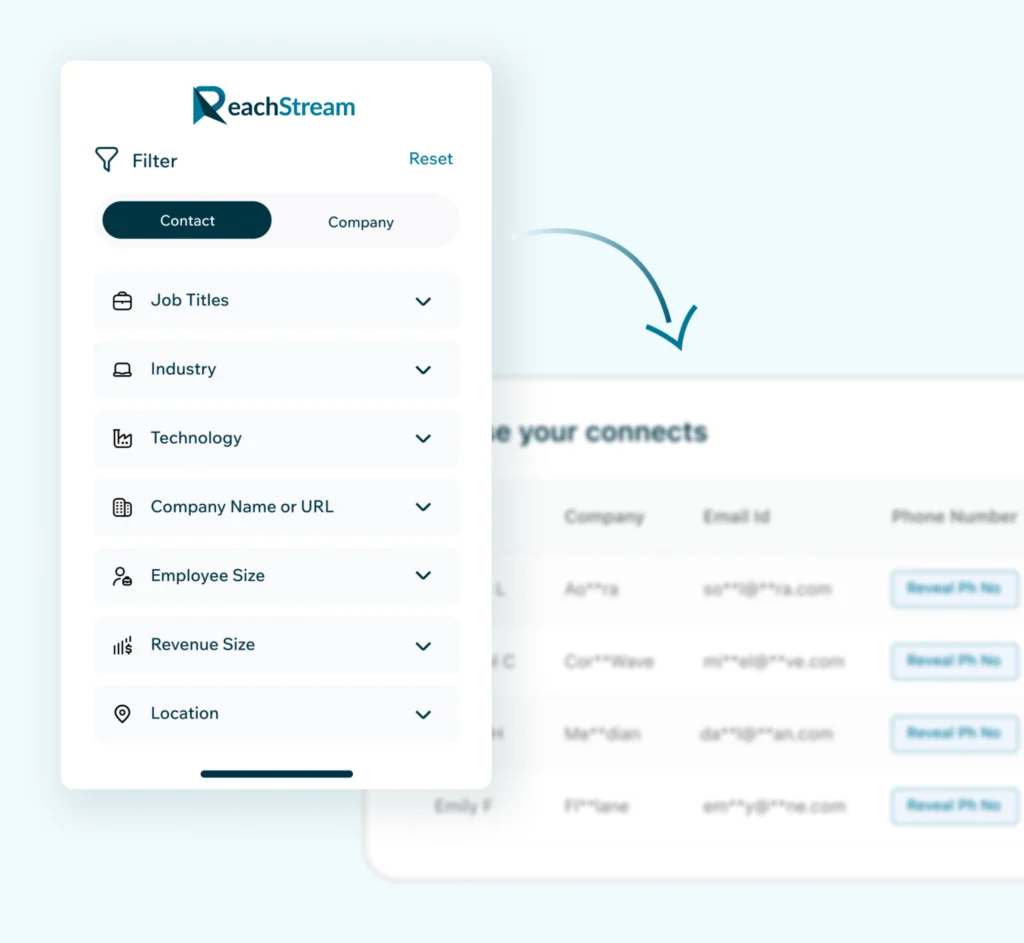 B2B Contact Database With Filters For Industry, Role, Company Size, And Location