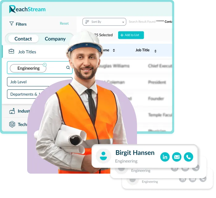 Get Verified Engineering Email List From Reachstream