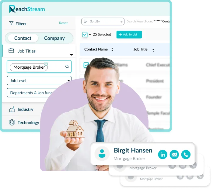 Get Verified Mortgage Brokers Email List From Reachstream
