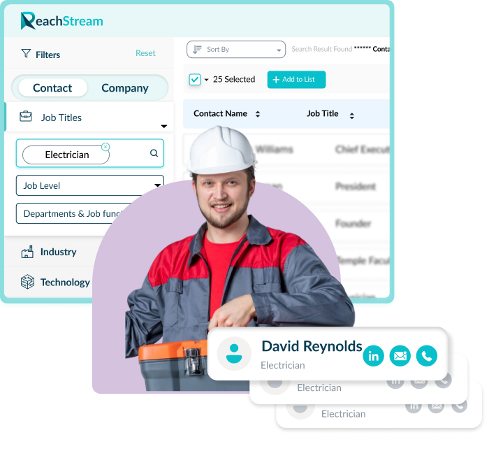 Get Verified Electricians Email List From Reachstream
