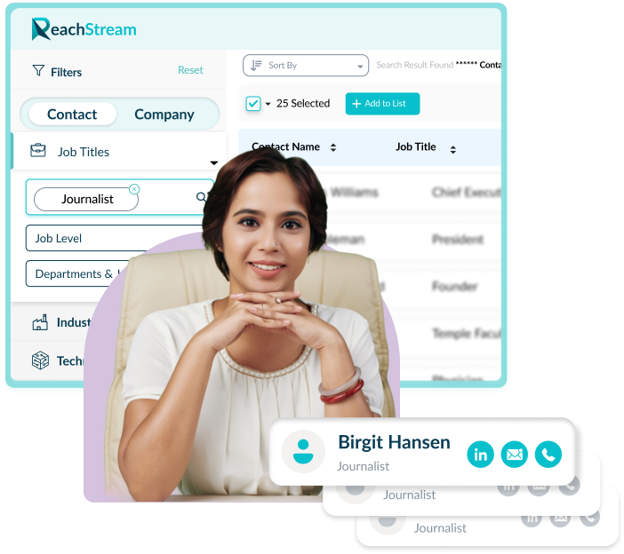 Get Verified Journalist Email List From Reachstream